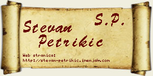 Stevan Petrikić vizit kartica
